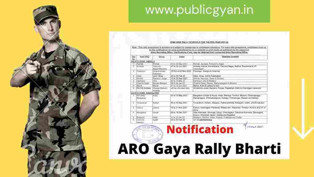 ARO Gaya Army Rally Bharti 2022